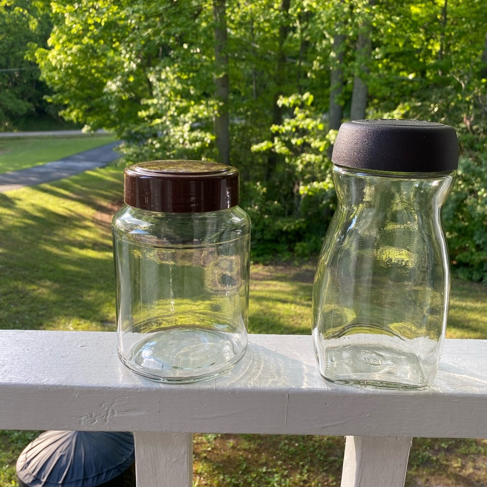Coffee Glass Jar Bundle With Lids (2) For Storage Arts & Crafts - Picture 3 of 16